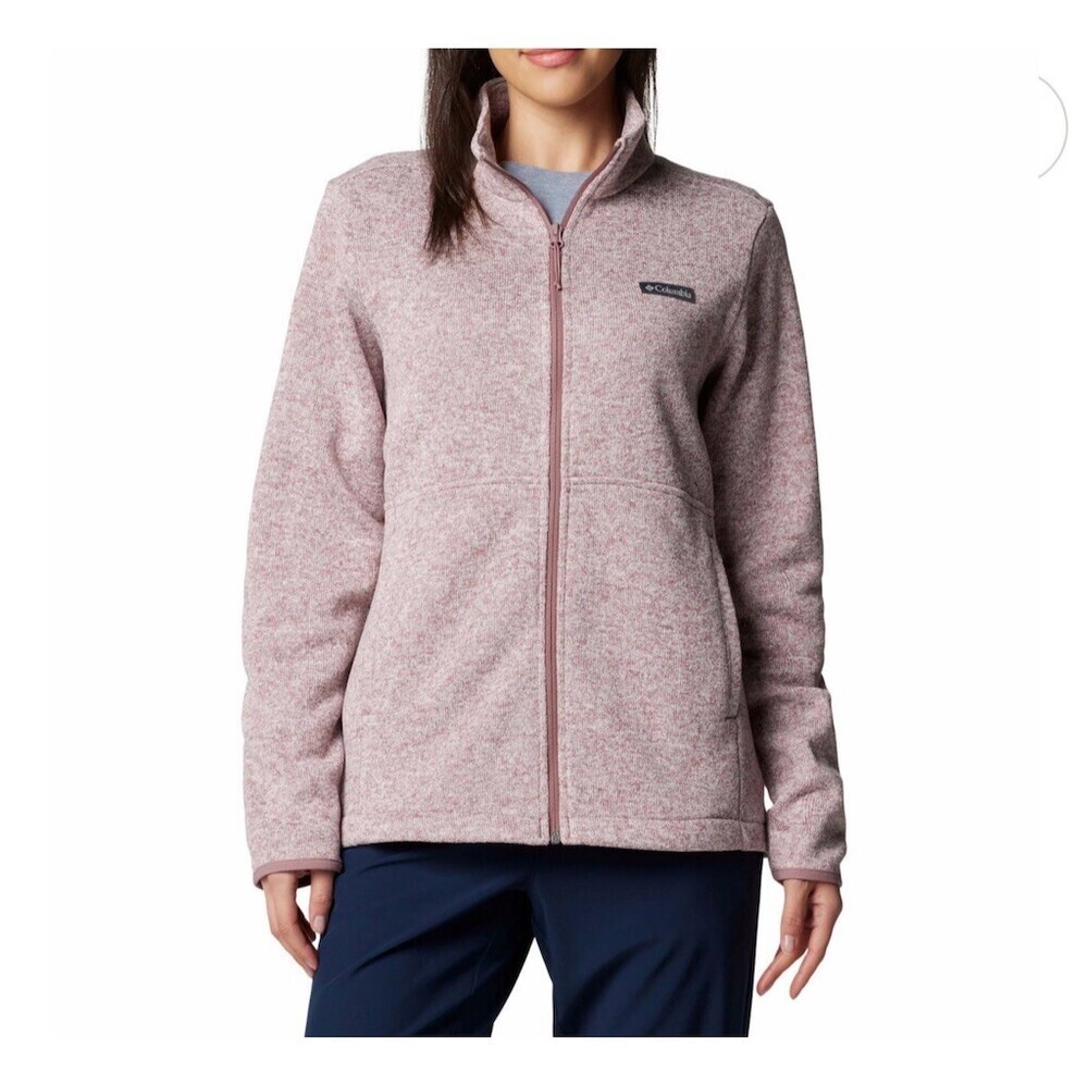 Columbia Women's Full Zip Fleece Jacket Heather Mauve Pink Size 2XL